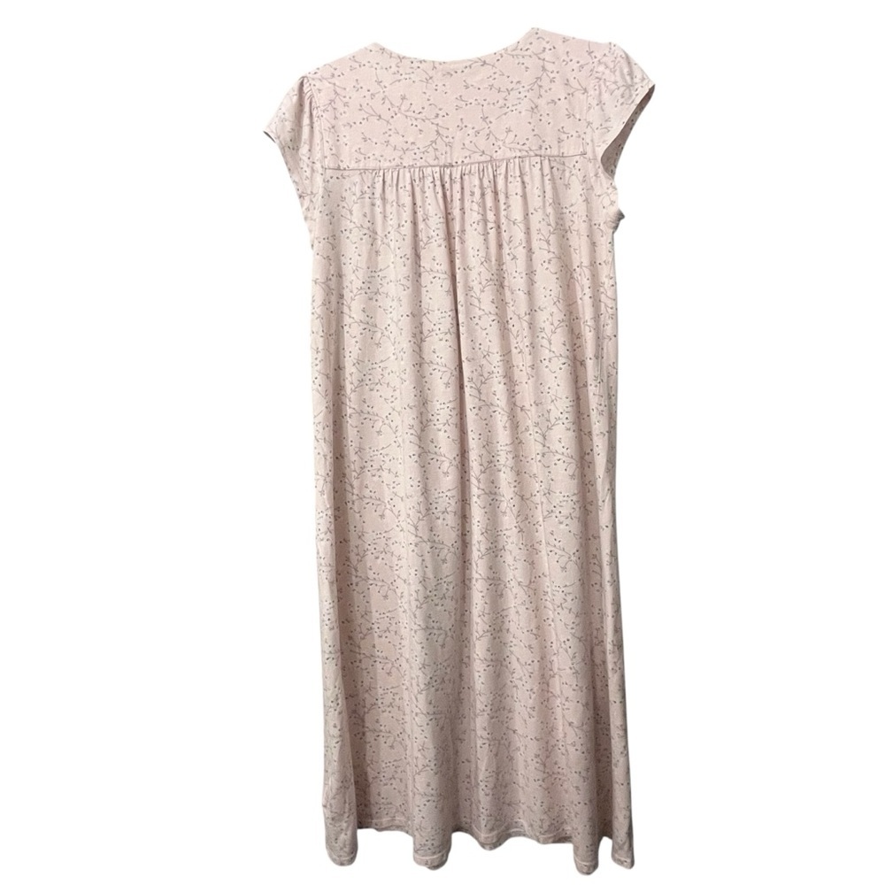 Eileen West Pink Floral Lace Trim Nightgown Size S - Picture 4 of 6